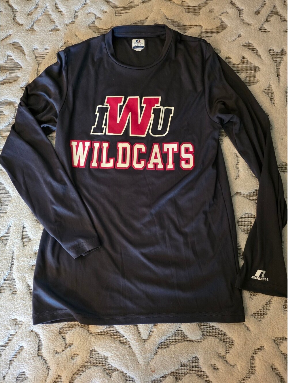 Russell Athletic IWU Wildcats Black Long Sleeve Dri-Power Performance Shirt Size